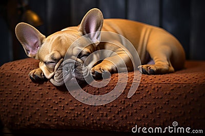 Drowsy Sleepy french bulldog. Generate Ai Stock Photo