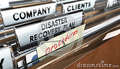 DRP, Disaster Recovery Plan Cartoon Illustration