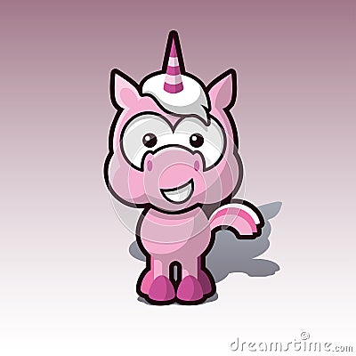 Cudly unicorn character Vector Illustration