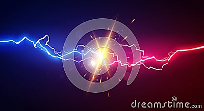Vector Illustration Abstract Electric Lightning. Concept For Battle, Confrontation Or Fight Vector Illustration