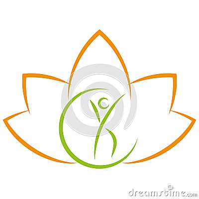 Person in motion and leaves, naturopath and physiotherapy logo Stock Photo