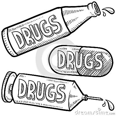 Drug abuse sketch Vector Illustration