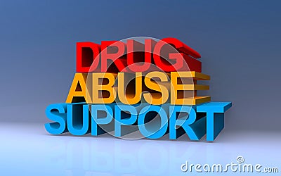 drug abuse support on blue Stock Photo