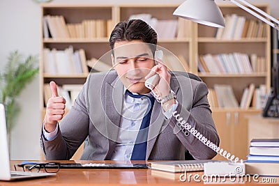 The drug addict businessman in the office Stock Photo