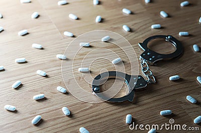 Drug addiction, medical abuse and narcotics hook and dependence Stock Photo