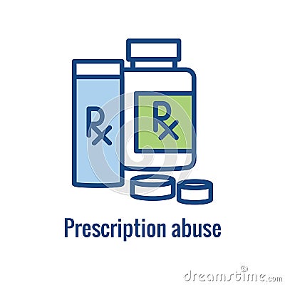 Drug & Alcohol Dependency Icon - shows drug addiction imagery Vector Illustration