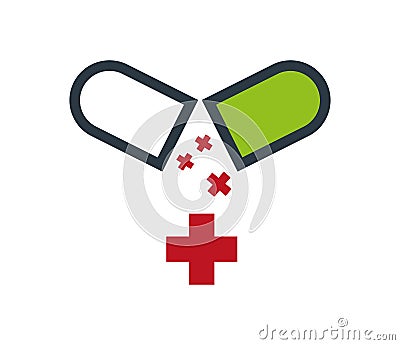 Drug Capsule Icon Design Vector Illustration