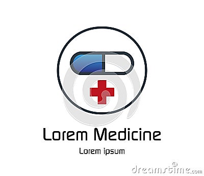 Drug Capsule Logo Design Vector Illustration