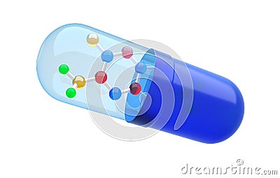 Drug capsule with new formula Cartoon Illustration