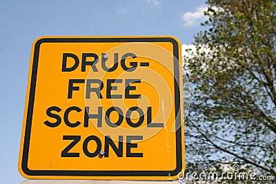 Drug free school zone Stock Photo