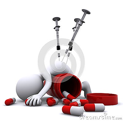 Drug overdose concept Stock Photo