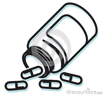 Drug Overuse - Box of Pills - Illustration Stock Photo