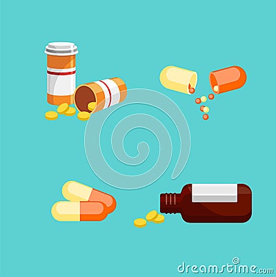 Drug and pills Vector Illustration