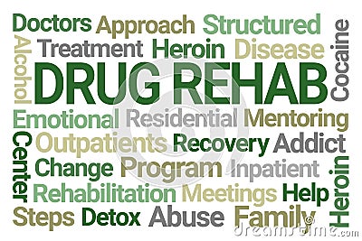 Drug Rehab Word Cloud Stock Photo