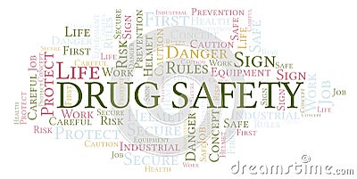 Drug Safety word cloud. Stock Photo