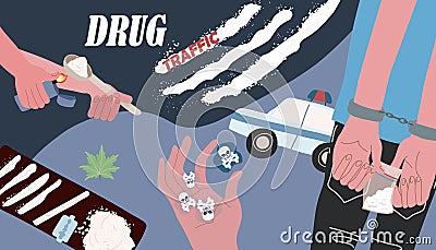 Drug Sale Collage Vector Illustration