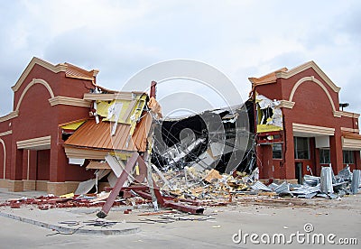 Drug Store Demolition Stock Photo