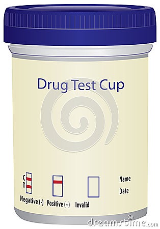 Drug Test Cup Vector Illustration