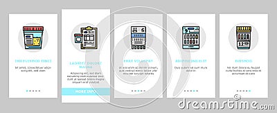 Drug Test Examination Device onboarding icons set vector Vector Illustration