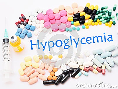 Drugs for hypoglycemia treatment Stock Photo