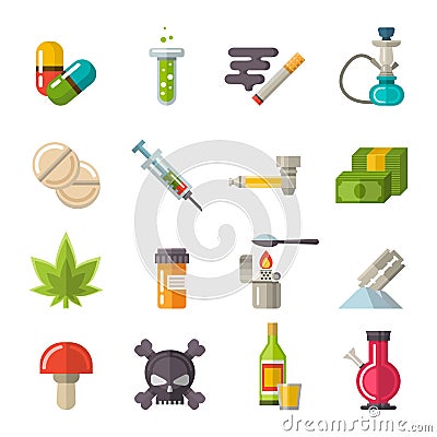 Drugs icons set vector. Vector Illustration