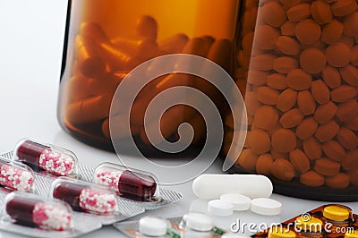 Drugs and medicines. Prescription, medication. Stock Photo