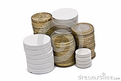 Drugs and money. Stock Photo