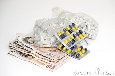 Drugs and money Editorial Stock Photo
