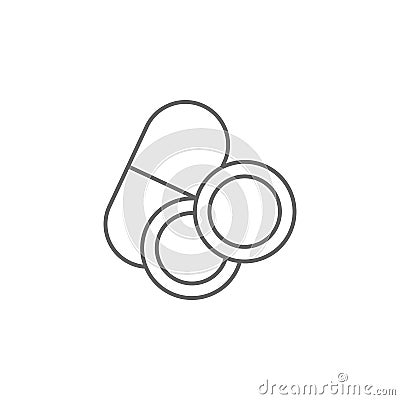 Drugs, pill icon. Element of medicine icon. Thin line icon Stock Photo