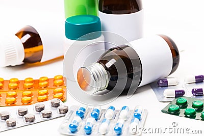 Drugs pills medicine Stock Photo