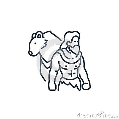 druid vector icon isolated on white background. Outline, thin line druid icon for website design and mobile, app development. Thin Vector Illustration