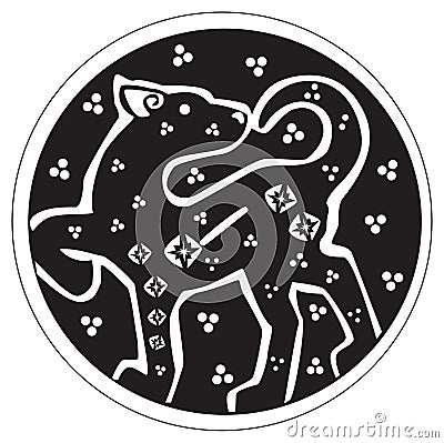 A druidic astronomical symbol of a panther Vector Illustration