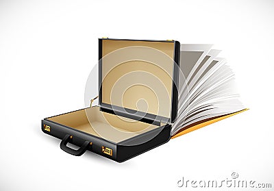 Business suitcase - finance concept - briefcase open and empty Vector Illustration