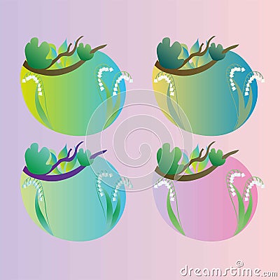 Beautiful background with lilies of the valley Vector Illustration