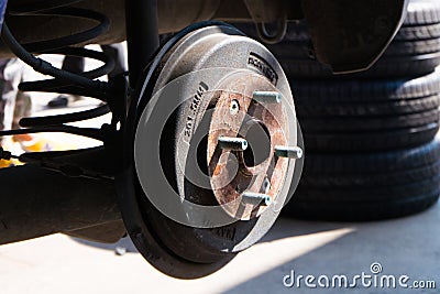 Drum brakes. Stock Photo