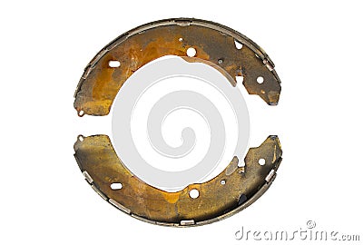 Drum brakes ,Rear wheel of the car deteriorated from use. Stock Photo