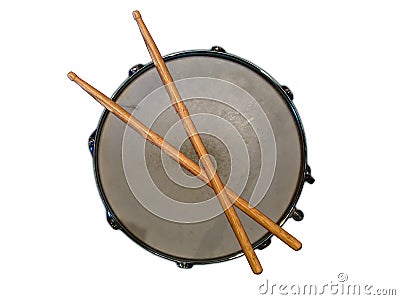 Drum with Drumsticks Stock Photo