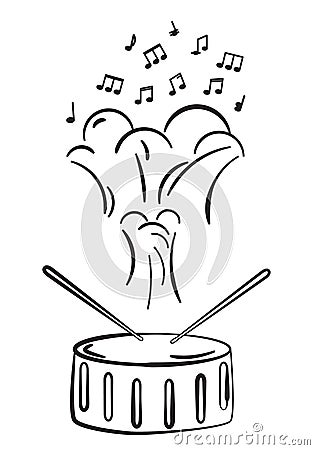 Drum and drumsticks Vector Illustration