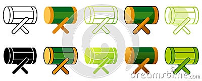 Drum in flat style isolated Vector Illustration
