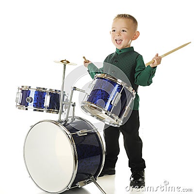 Drum Happy Stock Photo