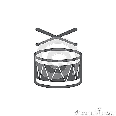 Drum Icon on white background Vector Illustration