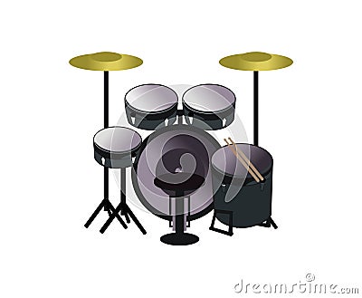 Drum music set vector design Vector Illustration