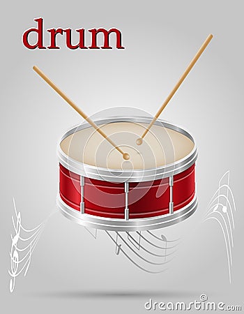 Drum musical instruments stock vector illustration Vector Illustration