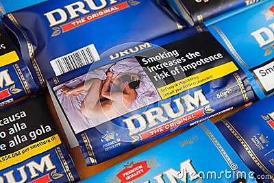 Drum The Original rolling tobacco Editorial Stock Photo