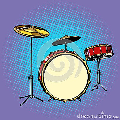 Drum set musical instrument Vector Illustration