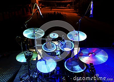 Drum on stage Stock Photo
