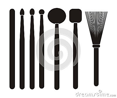 Drum stick - silhouette Vector Illustration