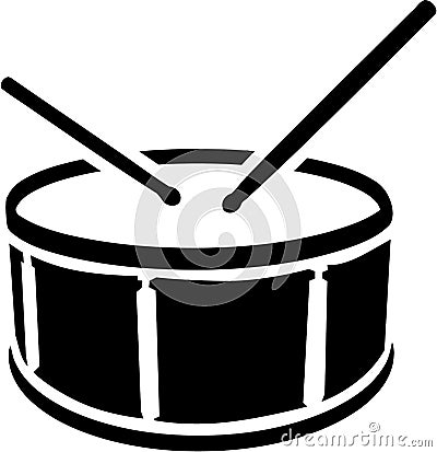 Drum symbol with sticks Vector Illustration