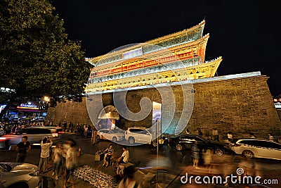 Drum tower of Xi'an Editorial Stock Photo