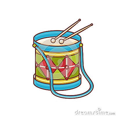 Drum. Toy. Children`s toy. Vector Illustration